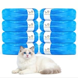26.2 FT Cat Litter Refill Bags Compatible with Litter Genie Plus/Standard/Style/Pet Pail, Extra 80% Length 32 Months Use Time, Super Odor Control Litter Refills, 8 Pack (Cartridge NOT Included)